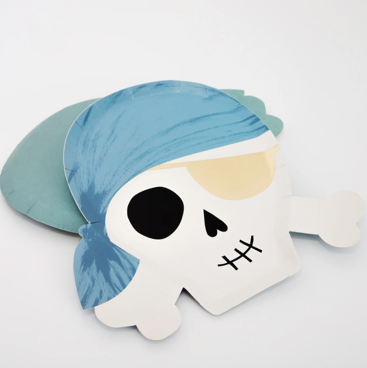 Pirate Party Assorted Skull and Crossbones Plates - 8pk