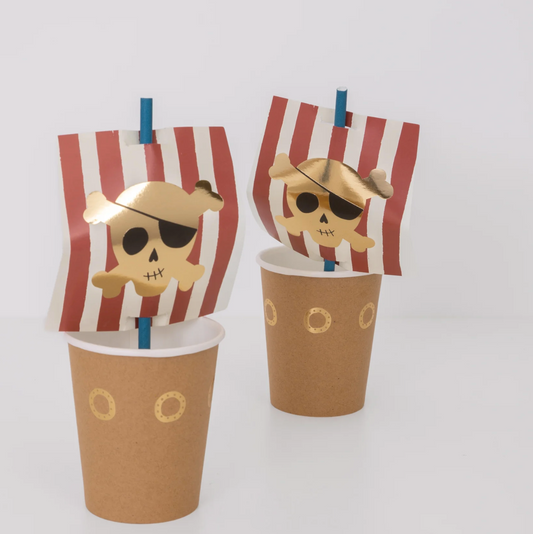 Pirate Ship Cup & Straws Set