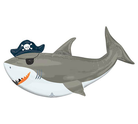 Ahoy Pirate Shark Packaged Foil Balloon - 41"