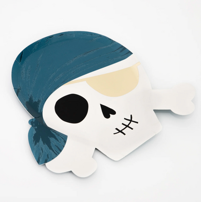 Pirate Party Assorted Skull and Crossbones Plates - 8pk