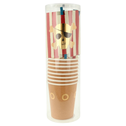 Pirate Ship Cup & Straws Set