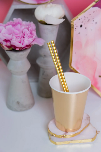 Gold Foil Paper Straws - 25pk