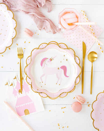 Pink Princess Party Castle Shaped Napkins - 18pk
