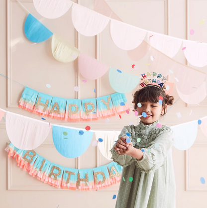 Rainbow Happy Birthday Banner Fringe Garland