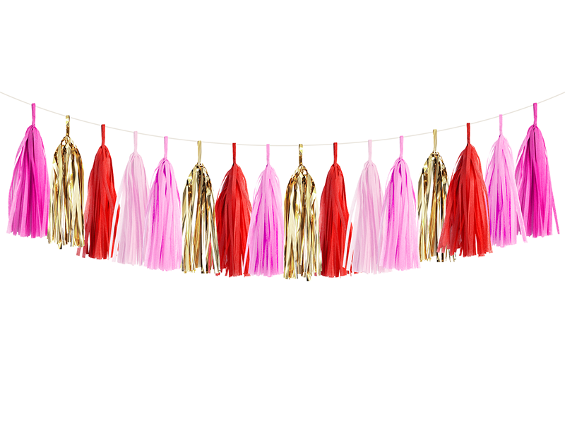 Red, Pink & Gold (Valentine's) Tassel Garland Kit