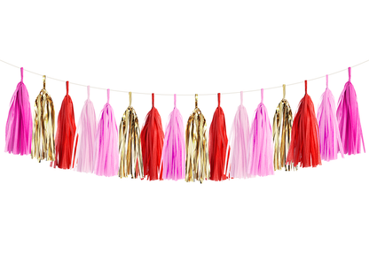 Red, Pink & Gold (Valentine's) Tassel Garland Kit