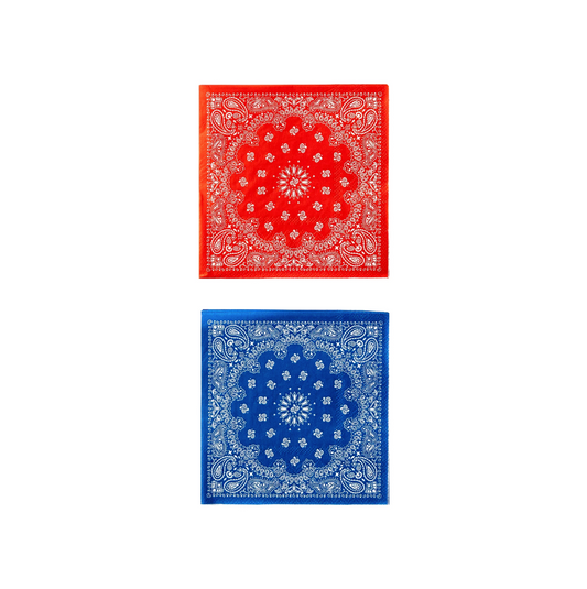 Red & Blue Bandana Assorted Cocktail Napkins - 24pk