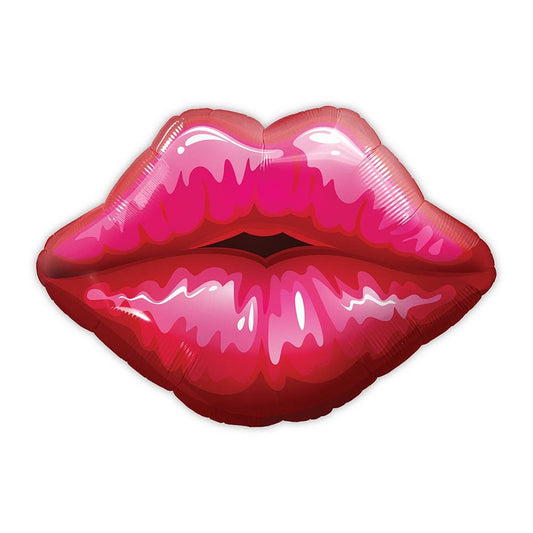 Ruby Red Lips Mylar Foil Helium Party Balloon Decoration - 30"