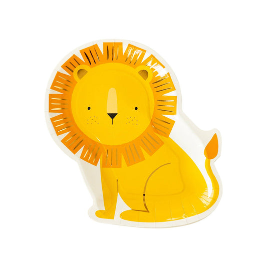 Safari Lion Shaped Paper Plates - 8pk