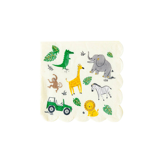 Safari Party Scalloped Paper Cocktail Napkins - 18pk