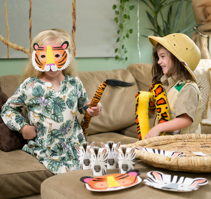 Party Animal Safari Assorted Paper Masks - 8pk