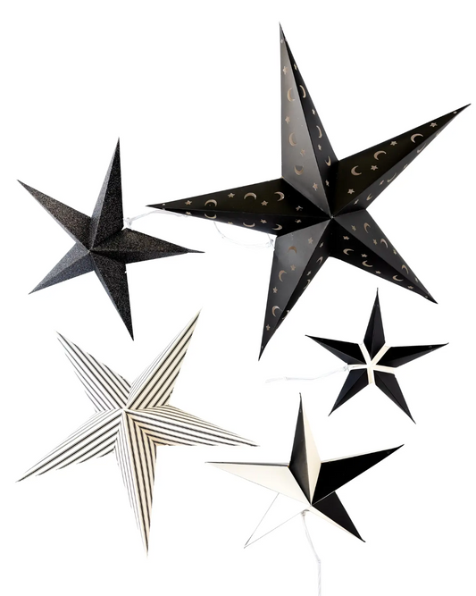 Salem Apothecary Assorted 3D Stars Halloween Hanging Decoration - 5pk