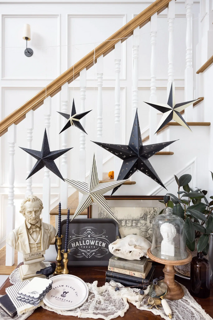 Salem Apothecary Assorted 3D Stars Halloween Hanging Decoration - 5pk