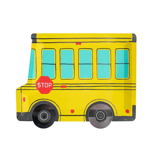 School Bus Large Paper Plates - 8pk