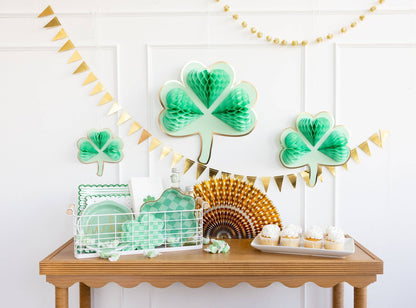 Shamrock Honeycomb Hanging Party Decorations - 3pk