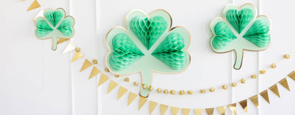 Shamrock Honeycomb Hanging Party Decorations - 3pk