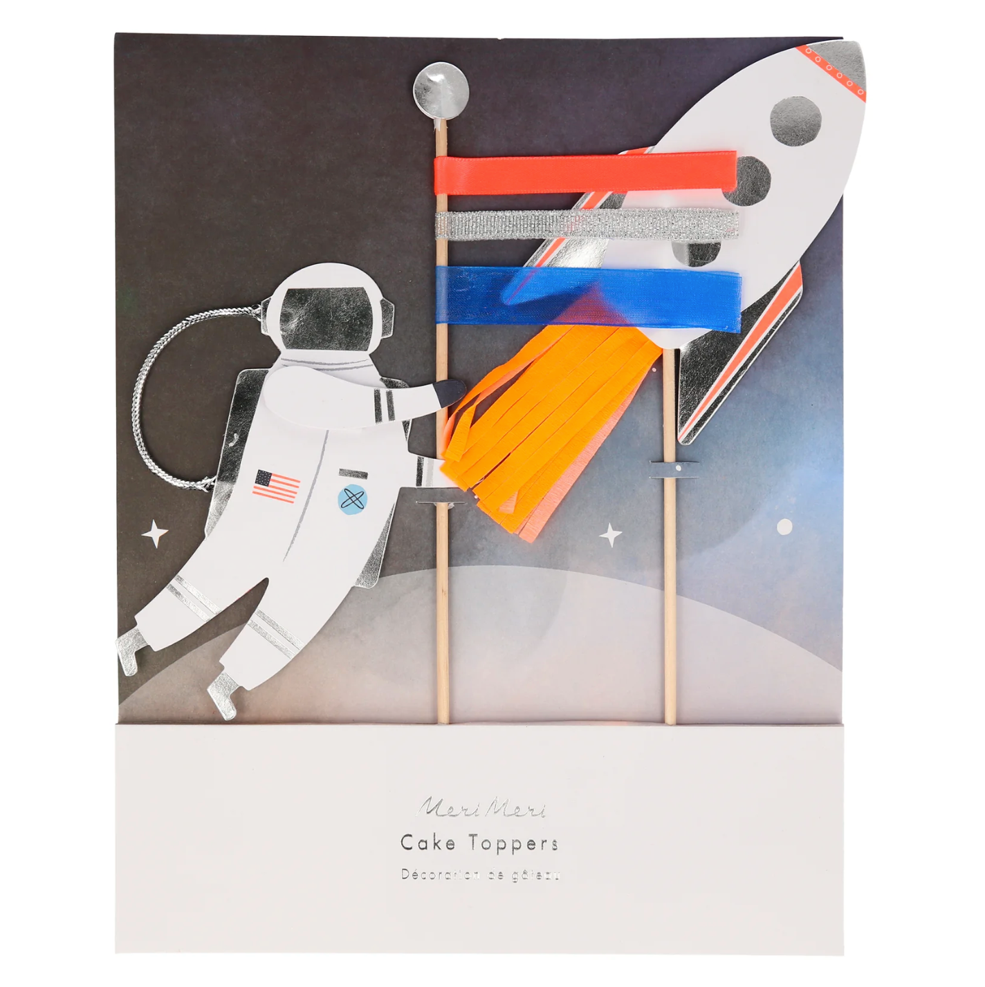 Space Theme Party Cake Topper Set