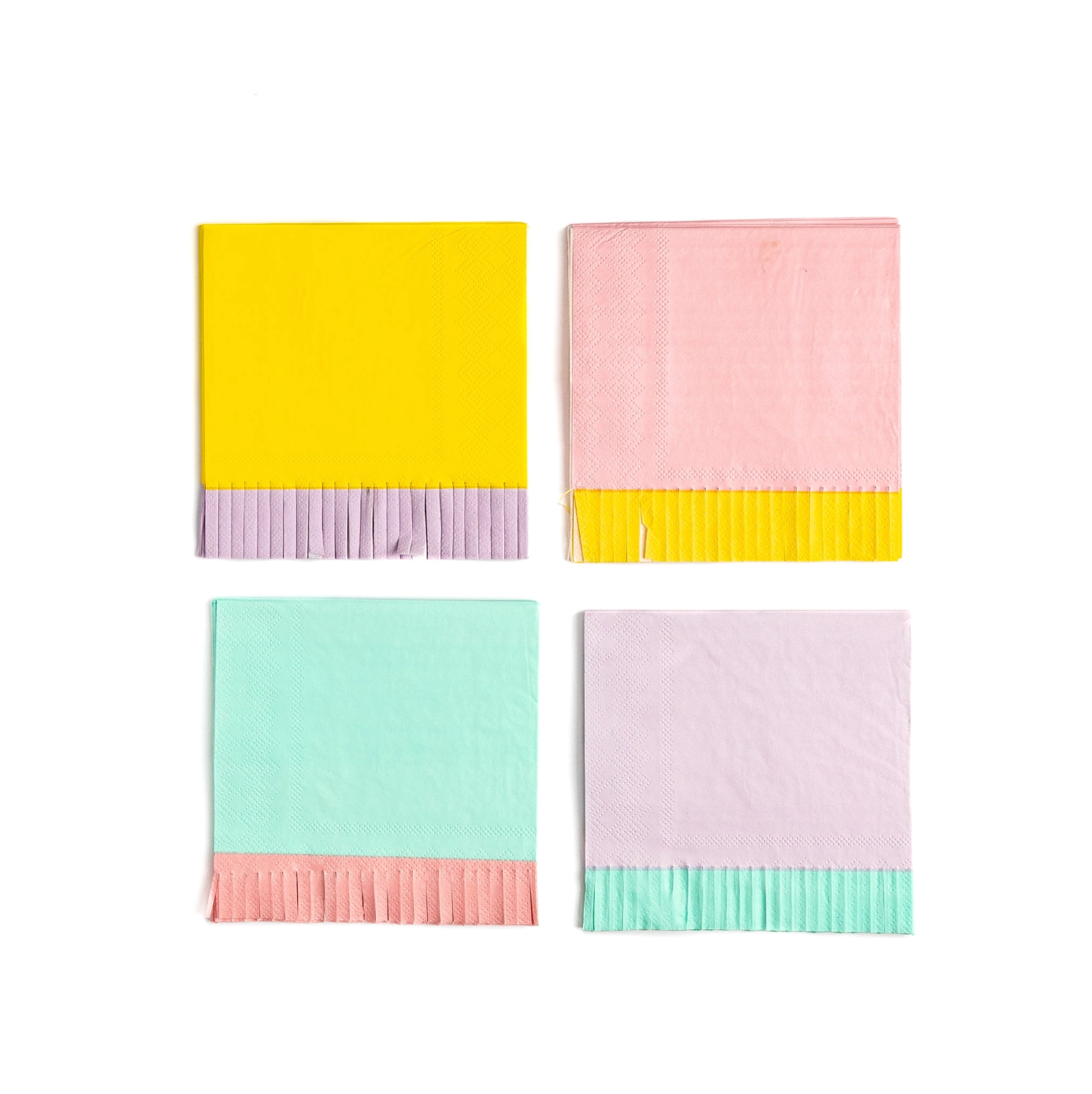 Spring Assorted Fringe Cocktail Napkins - 24pk