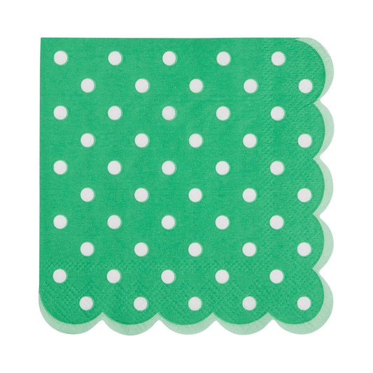 Green Polka Dot Cocktail Napkins - 18pk