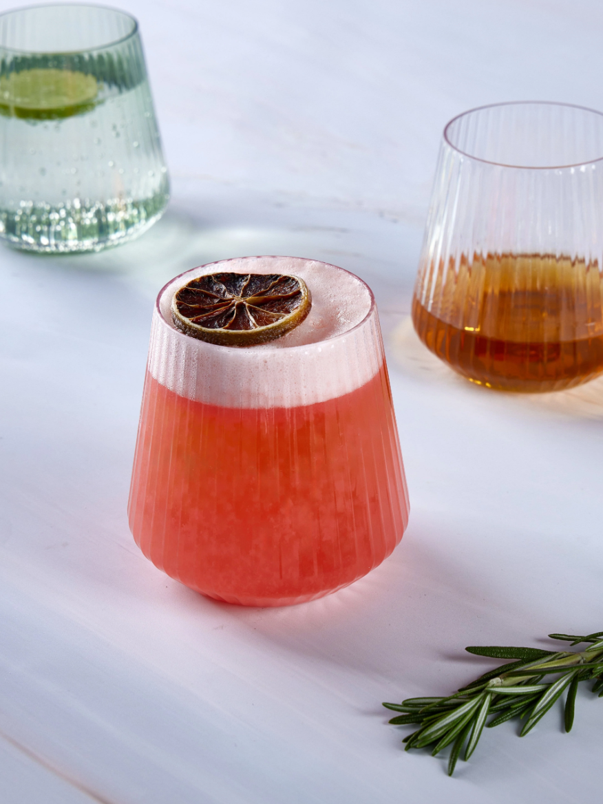 Assorted Ribbed 12oz Stemless Plastic Cups - 8pk