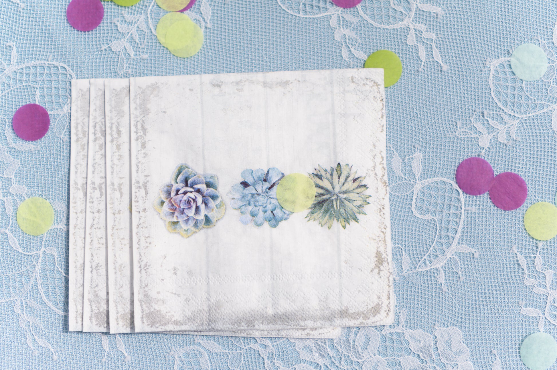 succulent napkins Succulents Still Life Paper Cocktail Napkins