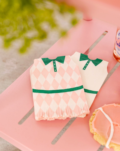 Tennis Dress Fringed Napkin Set - 24pk