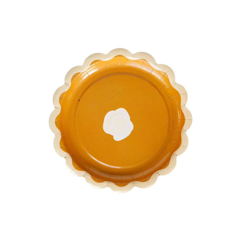 Thanksgiving Pumpkin Pie 8" Dessert Paper Plates - 8pk