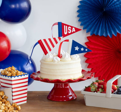 Americana Felt Pennant Cake Topper Set - 3pk