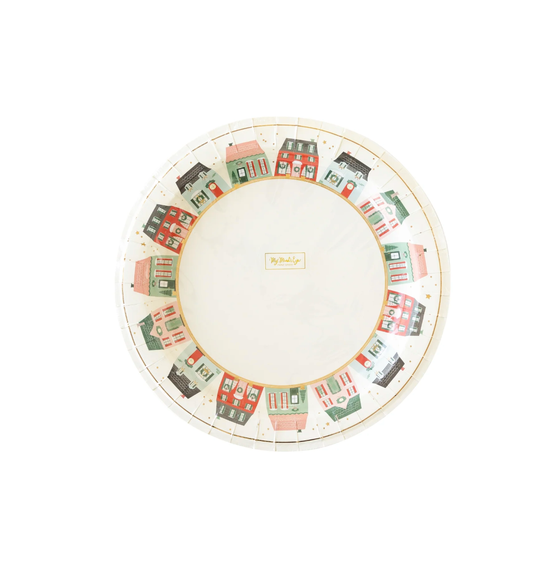 Village Christmas Round 10" Paper Plates - 8pk