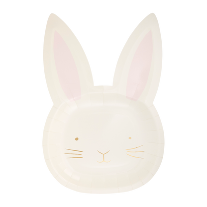 White Rabbit Bunny Face Paper Plates - 8pk