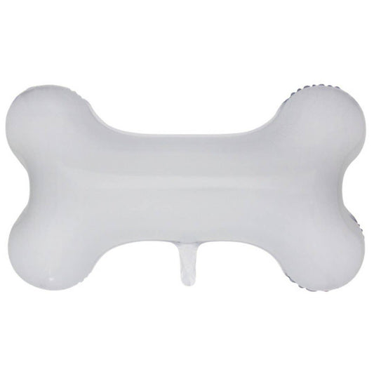 White dog bone-shaped party balloon.