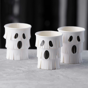 Ghost Fringe Halloween Paper Party Cups