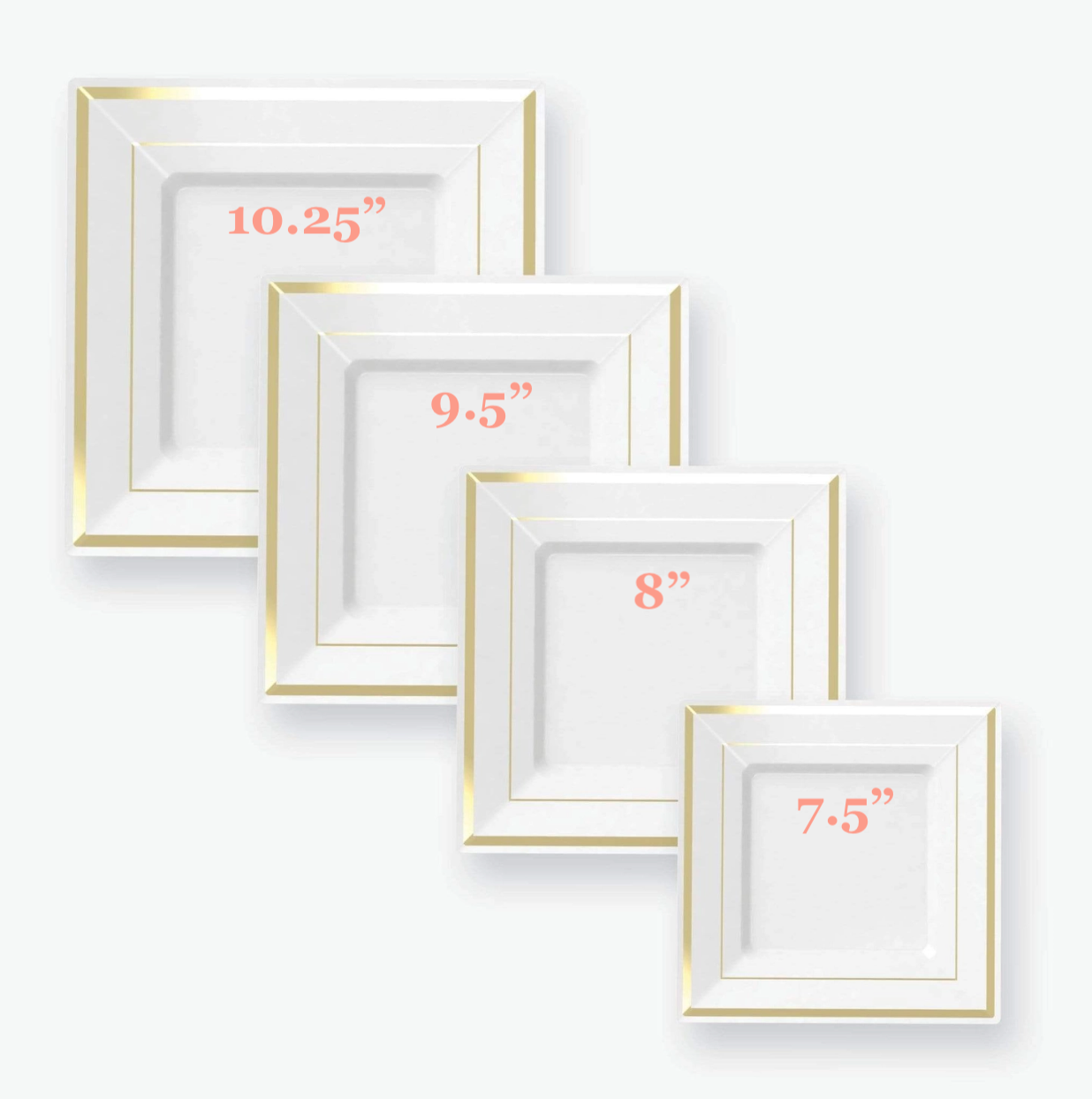 Classic Square 7.5" White Plastic Plates - 10pk