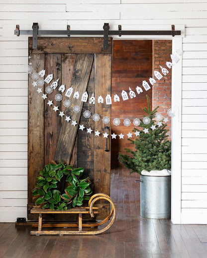 Winter White Felt Snowflakes Banner