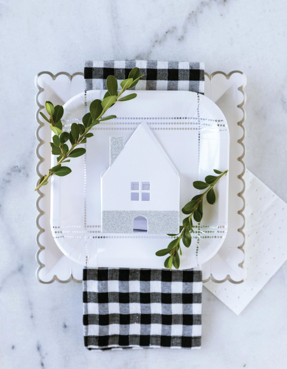 Winter White 3D Tabletop Houses