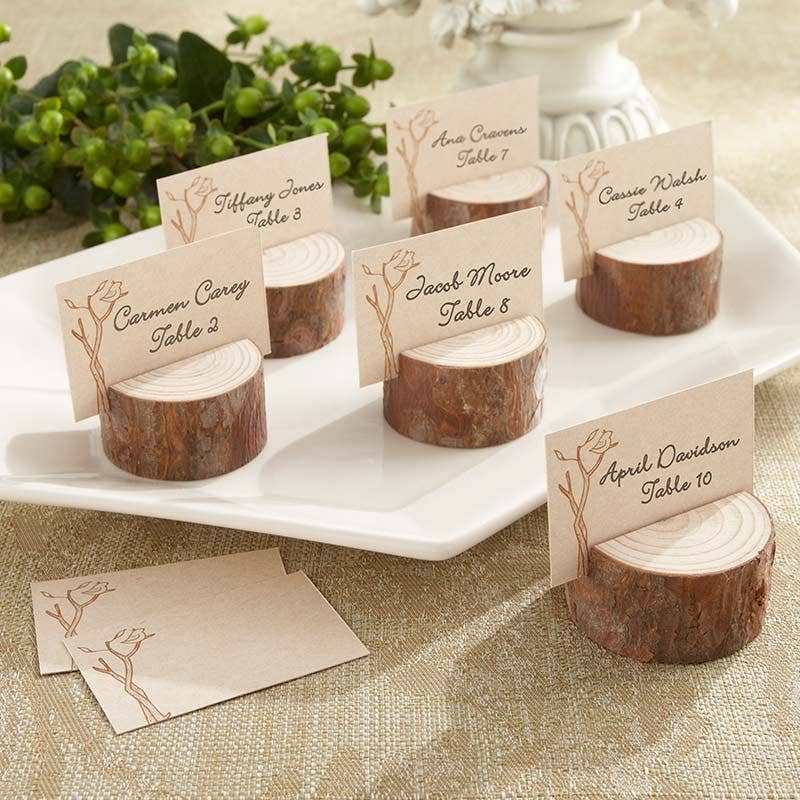 Rustic Real Wood Place Card / Photo Holder - 4pk