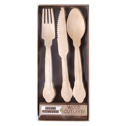 Wood Eco-Friendly Cutlery Set (Service for 8)