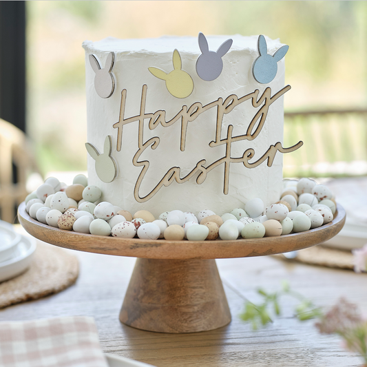 Wooden Easter Cake Decorations