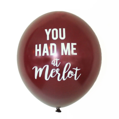 'You Had Me at Merlot' Burgundy Latex Balloons - 3pk