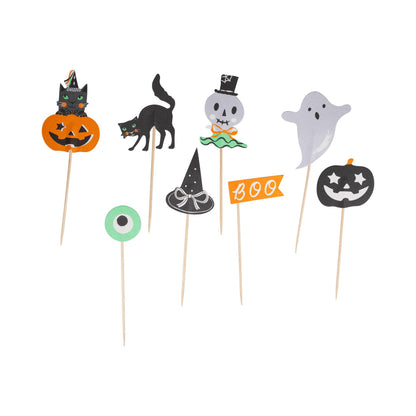 Halloween Tricks & Treats Cake / Cupcake Topper Set - 8pk