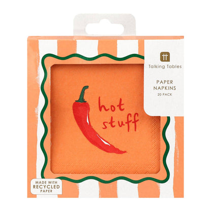 "Hot Stuff" Chili Paper Beverage Napkins - 20pk