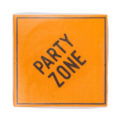 Party Zone Construction Sign Beverage Napkins - 24pk