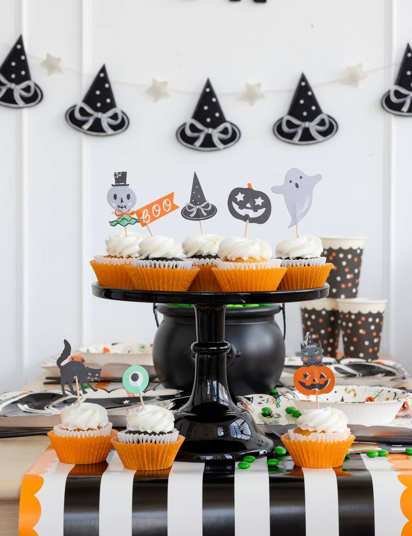 Halloween Tricks & Treats Cake / Cupcake Topper Set - 8pk