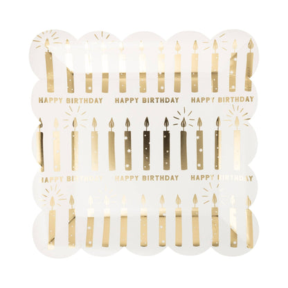 Happy Birthday Candles 9" Square Paper Plates - 8pk