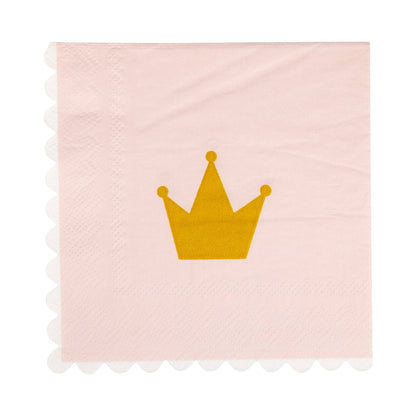 Princess Crown Pink Cocktail Napkins - 18pk