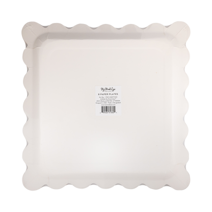 Rust Ric Rac Large 10" Square Paper Plates - 8pk