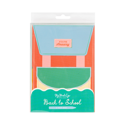 School Backpack Shaped Treat Bags - 8pk