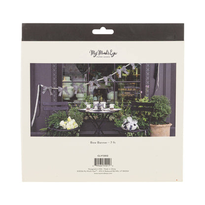 Black and White 3D Paper Bow Banner