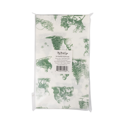 Green Christmas Toile Paper Dinner Napkins - 24pk