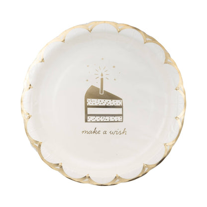 Make a Wish Birthday Cake 9" Paper Plates - 8pk